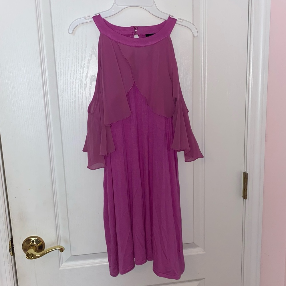 NWT Lane Bryant Mauve Cold Shoulder Ruffle Blouse